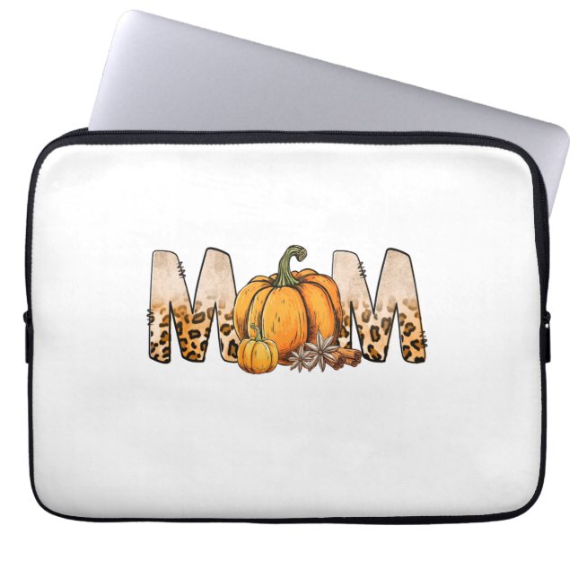 Thankgiving Mum Pumpkin Leopart Laptop Sleeve (Front)
