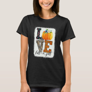 Thankgiving Pumpkin  Leopard Print Fall Love Fall  T-Shirt