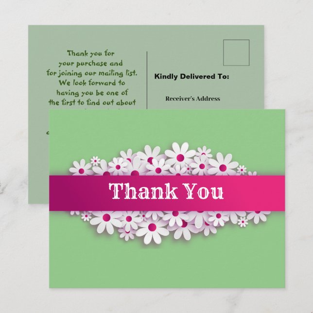 Thanking a customer postcard (Front/Back)