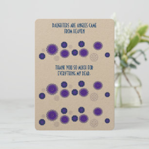 Thanking card for a daughter