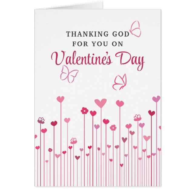 Thanking God for You Heart Flowers Valentine's Day (Front)