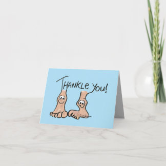 Thankle Cartoon Thank You Card Blue