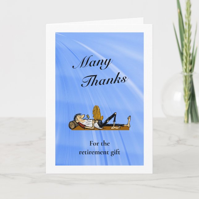 Thanks 4Retirement Gift Rip Van Winkle personalise Thank You Card (Front)