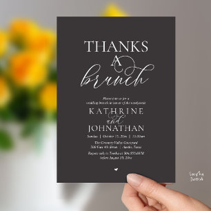 Thanks A Brunch, Modern Classy Wedding Invitation