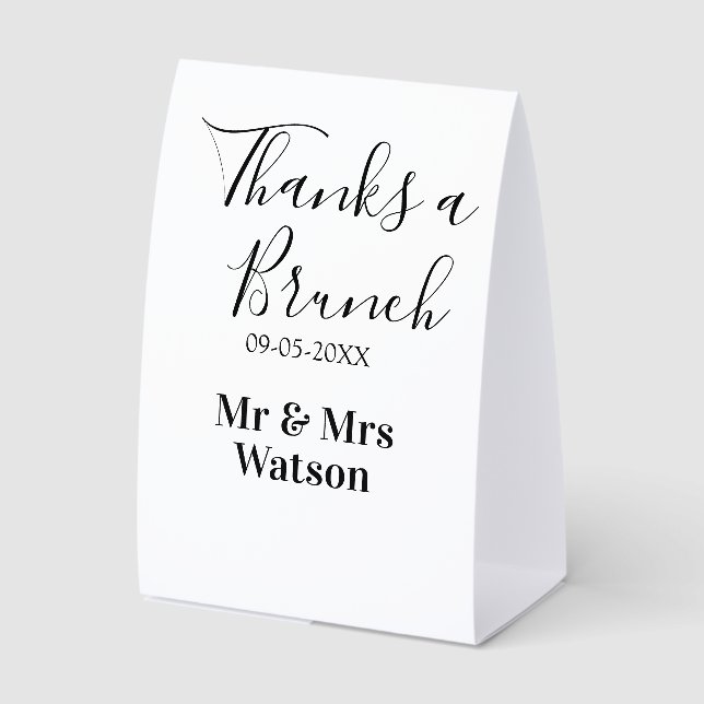 Thanks a brunch post wedding name date simple  (Front)