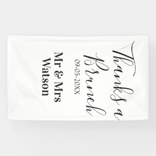 Thanks a brunch post wedding name date simple  banner