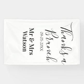 Thanks a brunch post wedding name date simple banner