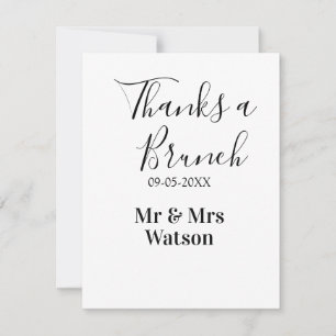Thanks a brunch post wedding name date simple card