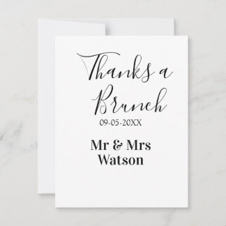 Thanks a brunch post wedding name date simple card