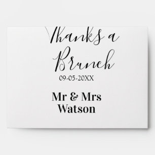 Thanks a brunch post wedding name date simple envelope