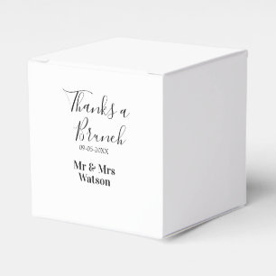 Thanks a brunch post wedding name date simple  favour box