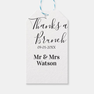 Thanks a brunch post wedding name date simple gift tags