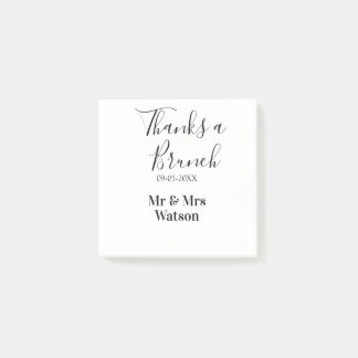 Thanks a brunch post wedding name date simple post-it notes