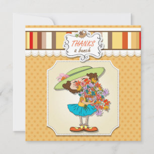 Thanks a Bunch Funny Girl Flat Card