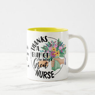 Thanks a Bunch Nurse Mug Floral Appreciation gift