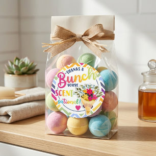  Thanks A Bunch Scent-sational Rainbow Chevron Pun Classic Round Sticker