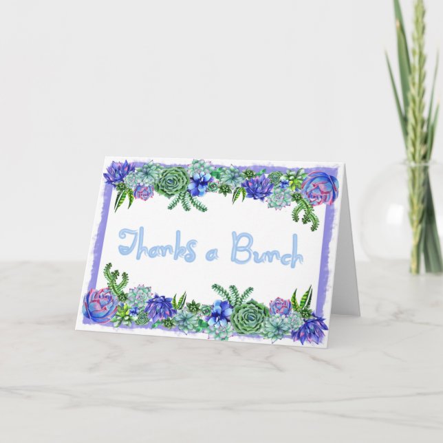 Thanks A Bunch Succulent Card (Front)