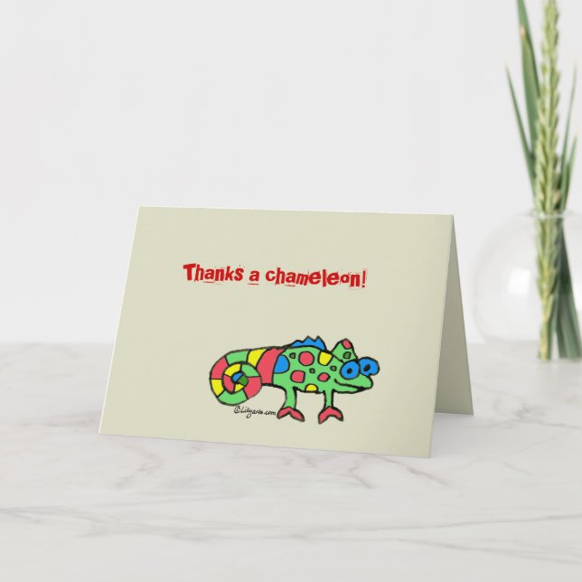 Thanks a Chameleon Thank You Card (Front)