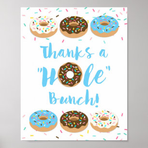Thanks a Hole Bunch Blue Doughnut Favour Sign