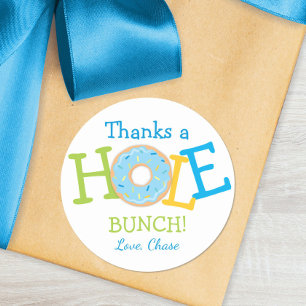 Thanks a Hole Bunch Doughnut Birthday Party Favour Classic Round Sticker