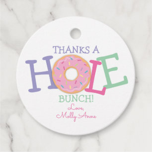 Thanks a Hole Bunch Doughnut Birthday Party Favour Tags