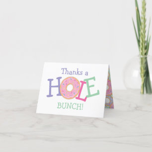 Thanks a Hole Bunch Doughnut Birthday Thank You Ca Card