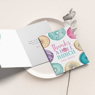 Thanks A Hole Bunch | Personalised Doughnut Thank You Card