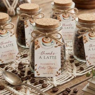 Thanks a Latté Baby Shower Brewing Coffee Theme Gift Tags