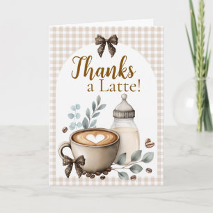 Thanks A Latte Coffee Baby Shower Thank You Card