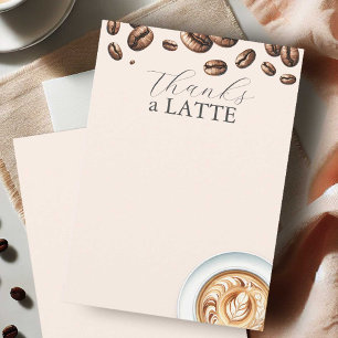 Thanks A Latte Coffee Lover Notecards