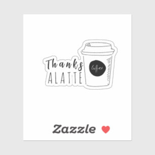 Thanks a latte coffee shop logo