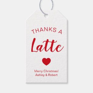 Thanks a Latte Coffee Tags for Christmas Holiday