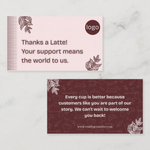 Thanks a Latte Coffee Thank You Card