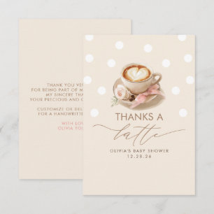 Thanks a Latte Coffee Themed Thank You Card