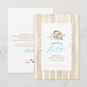 Thanks a Latte Coffee Themed Thank You Card