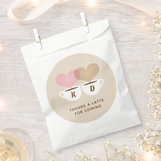 Thanks A Latte Custom Wedding Monogram Initials Favour Bags (Clipped)