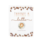 Thanks A Latte Favour Sign Coffee Theme Baby Showe