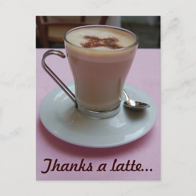 Thanks a latte postcard (Front)