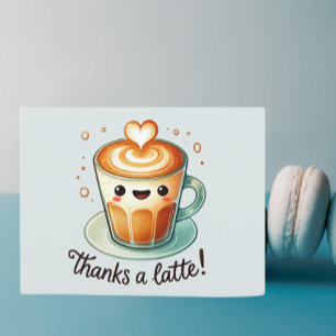 Thanks a Latte Pun Postcard
