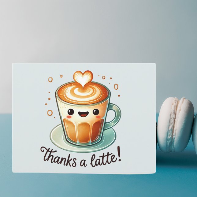 Thanks a Latte Pun Postcard (Creator Uploaded)