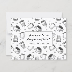 Thanks a Latte Referral Real Estate Business Postcard