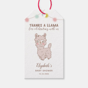 Thanks A Llama Cute Baby Shower Favour Gift Tags