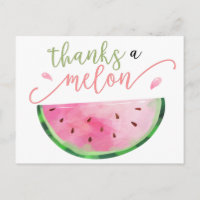 Thanks a Melon Thank You Postcard