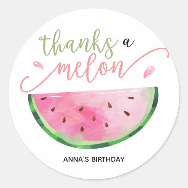 Thanks a Melon thank you sticker (Front)