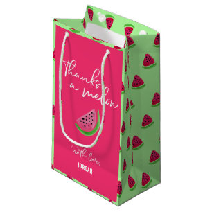 Thanks a Melon Watermelon 1st birthday Thank you Small Gift Bag