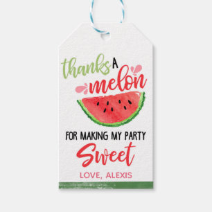 Thanks A Melon Watermelon Favour Tag - Red