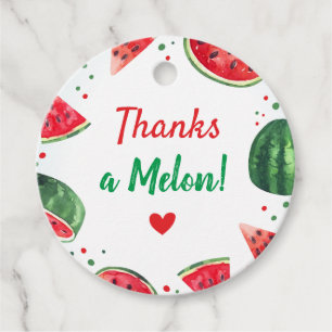 Thanks a Melon Watermelon Party Thank You Gift Favour Tags