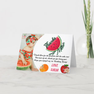 Thanks A Melon Watermelon Photo Birthday Card