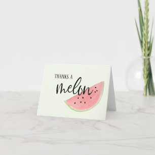 Thanks a melon watermelon thank you card