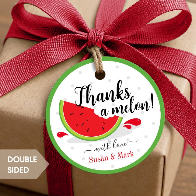 Thanks a Melon Watermelon Thank You Tag (Creator Uploaded)